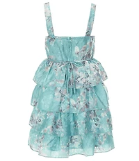 Xtraordinary Big Girls Sleeveless Floral-Printed Tiered Fit & Flare Dress