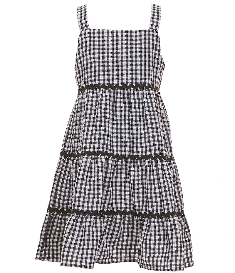 Xtraordinary Big Girls Sleeveless Gingham Tiered Fit-And-Flare Dress