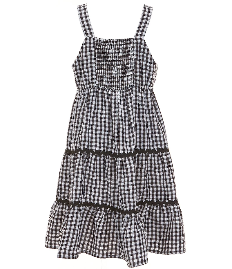Xtraordinary Big Girls Sleeveless Gingham Tiered Fit-And-Flare Dress