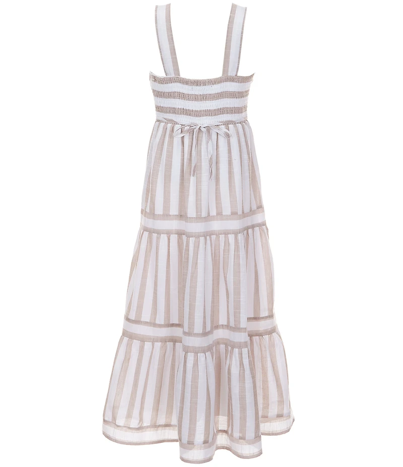 Xtraordinary Big Girls Sleeveless Mixed-Striped Long Dress