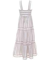 Xtraordinary Big Girls Sleeveless Mixed-Striped Long Dress