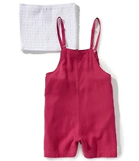 Xtraordinary Big Girls Sleeveless Patch-Pocket Romper & Strapless Tube Top Set