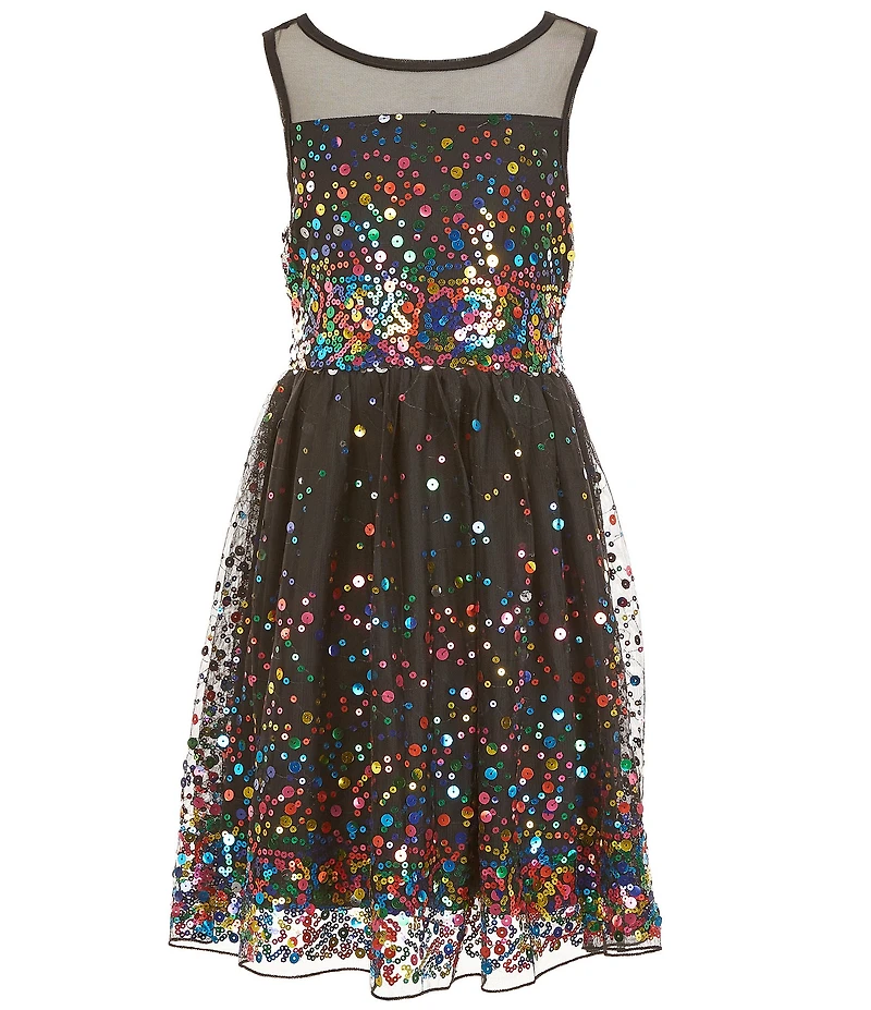 Xtraordinary Big Girls Sleeveless Sequin-Embellished Fit-And-Flare Dress