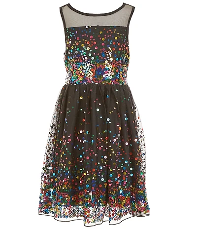 Xtraordinary Big Girls Sleeveless Sequin-Embellished Fit-And-Flare Dress