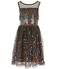 Xtraordinary Big Girls Sleeveless Sequin-Embellished Fit-And-Flare Dress