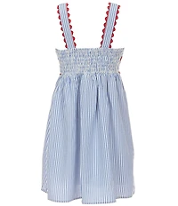 Xtraordinary Big Girls Sleeveless Striped Seersucker A-Line Dress