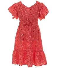 Xtraordinary Big Girls Flutter-Sleeve Polka-Dot Dress