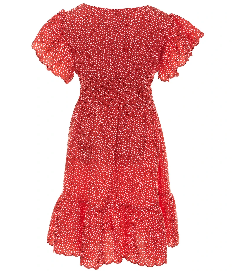 Xtraordinary Big Girls Flutter-Sleeve Polka-Dot Dress