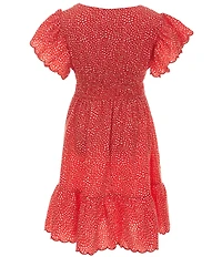 Xtraordinary Big Girls Flutter-Sleeve Polka-Dot Dress