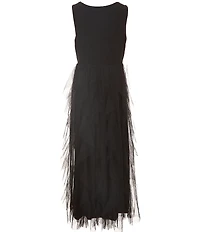 Xtraordinary Big Girls Long Sleeve Sweater Maxi Tulle Dress