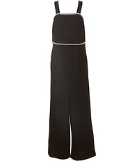 Xtraordinary Big Girls Pearl Trim Sleeveless Jumpsuit