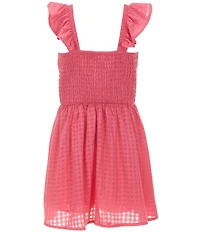 Xtraordinary Big Girls Ruffle Shoulder Monochrome Gingham Romper