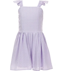 Xtraordinary Big Girls Ruffle Shoulder Monochrome Gingham Romper