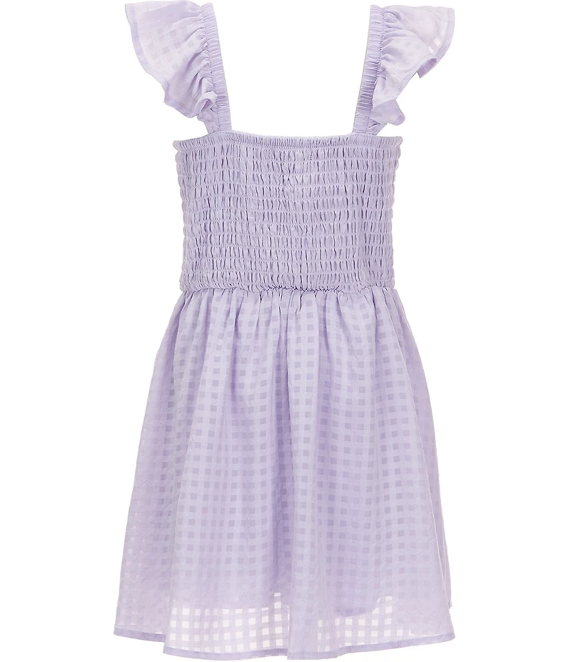 Xtraordinary Big Girls Ruffle Shoulder Monochrome Gingham Romper