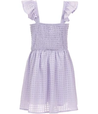 Xtraordinary Big Girls Ruffle Shoulder Monochrome Gingham Romper