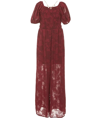 Xtraordinary Big Girls Short Sleeve Chiffon Jumpsuit