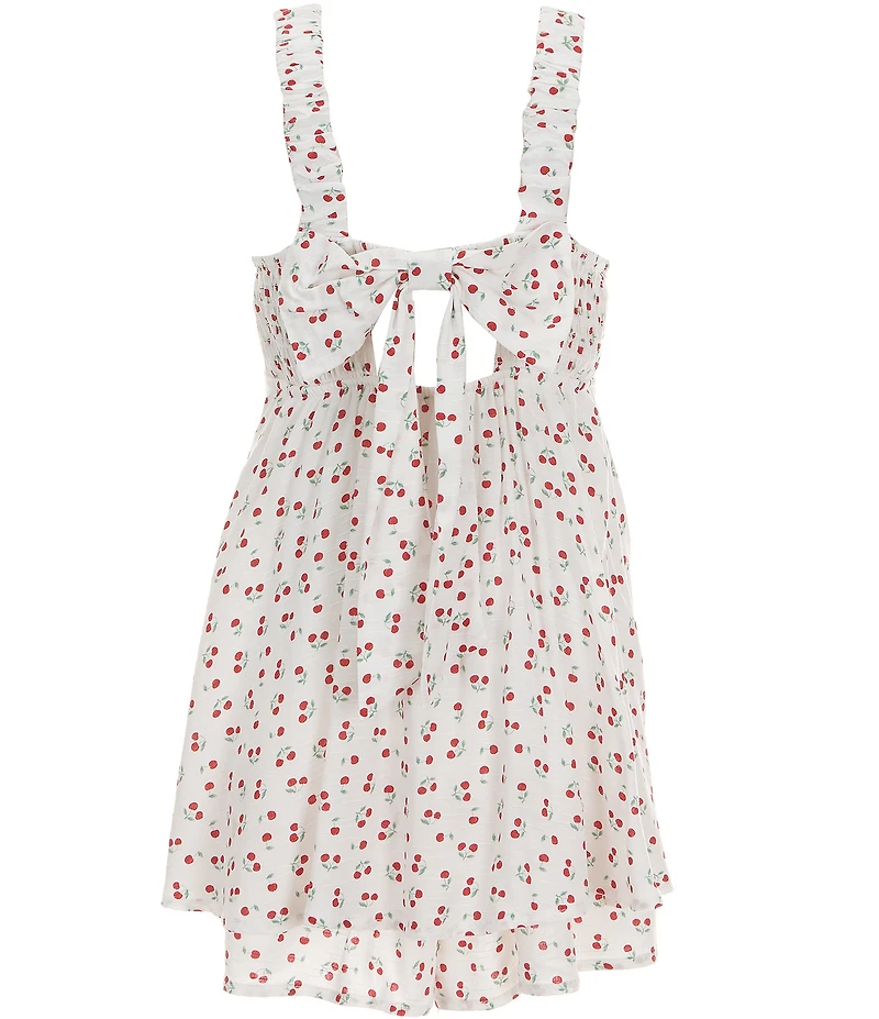 Xtraordinary Big Girls Sleeveless Cherry Print Romper