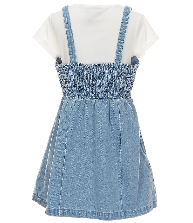 Xtraordinary Big Girls Sleeveless Denim A-Line Dress & Short-Sleeve Solid T-Shirt Set