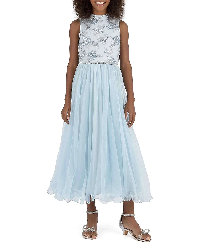 Xtraordinary Big Girls Sleeveless Ombre High Low Dress