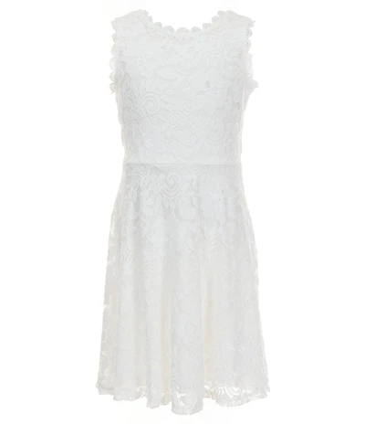 Xtraordinary Big Girls Sleeveless Patterned Lace A-Line Dress
