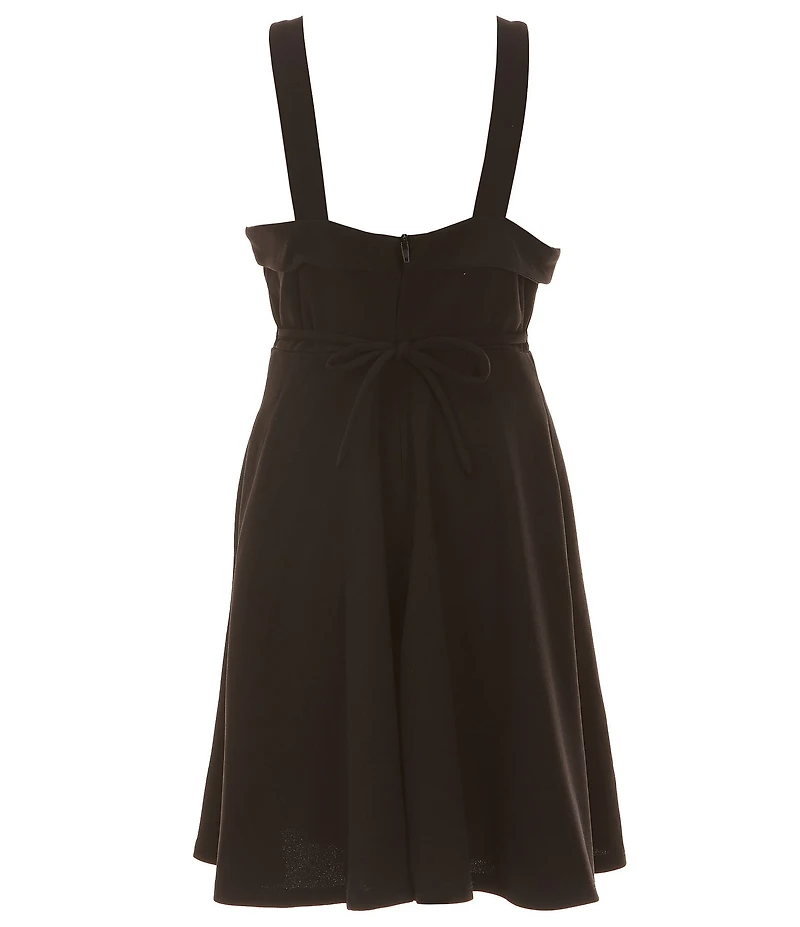 Xtraordinary Big Girls Sleeveless Rhinestone Trimmed Scuba Crepe Dress