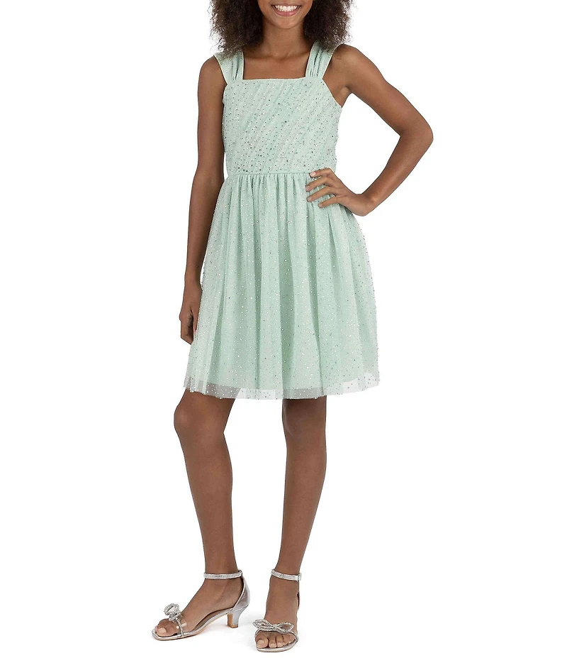 Xtraordinary Big Girls Sleeveless Sparkle Tulle Fit-And-Flare Dress