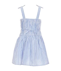 Xtraordinary Little Girls Sleeveless Striped Poplin Drop-Waist Dress