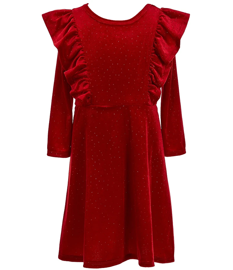Xtraordinary Little Girls Long-Sleeve Velvet A-Line Dress