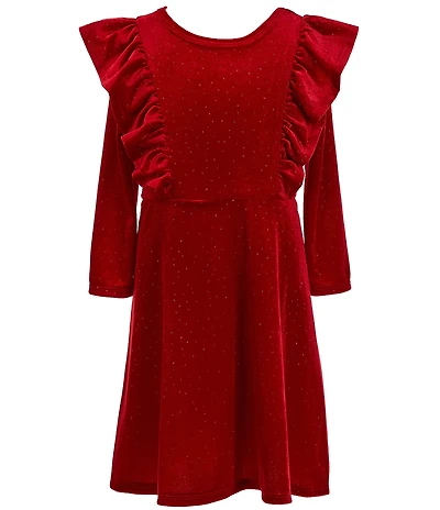 Xtraordinary Little Girls Long-Sleeve Velvet A-Line Dress