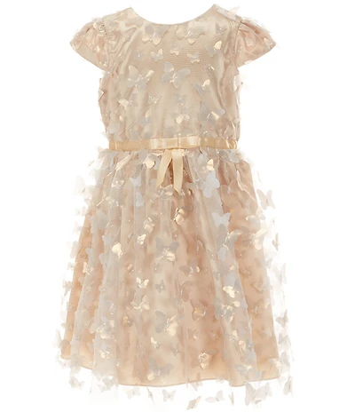 Xtraordinary Little Girls Short-Sleeve Butterfly-Appliqued Dress