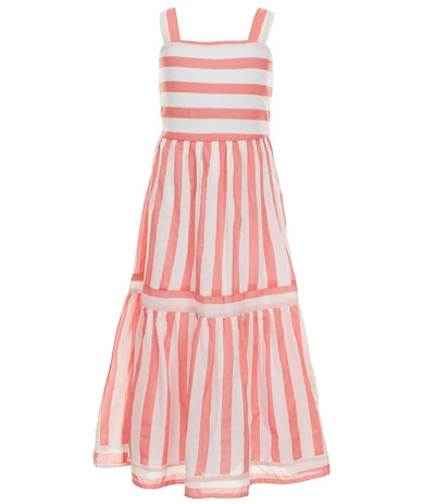 Xtraordinary Little Girls Sleeveless Horizontal/Vertical-Striped Dress