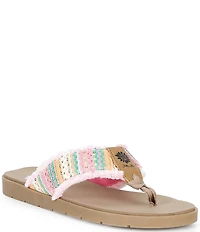 Yellow Box Flappy Stripe Flip Flop Sandals