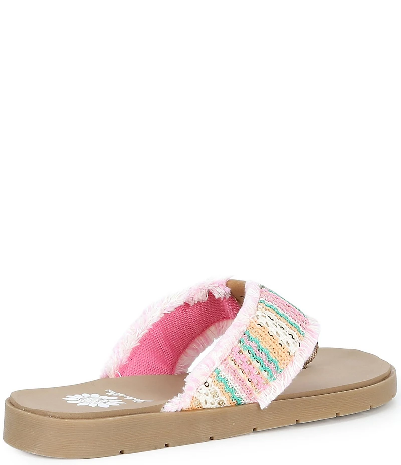 Yellow Box Flappy Stripe Flip Flop Sandals