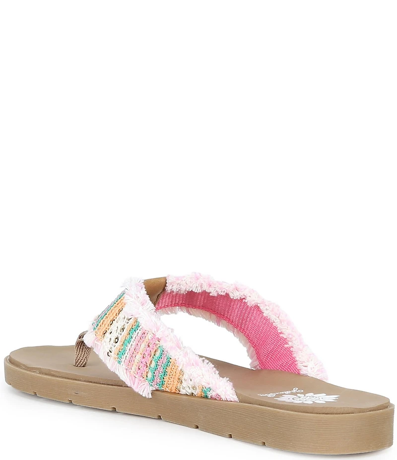 Yellow Box Flappy Stripe Flip Flop Sandals