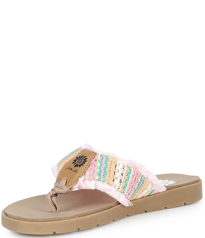 Yellow Box Flappy Stripe Flip Flop Sandals