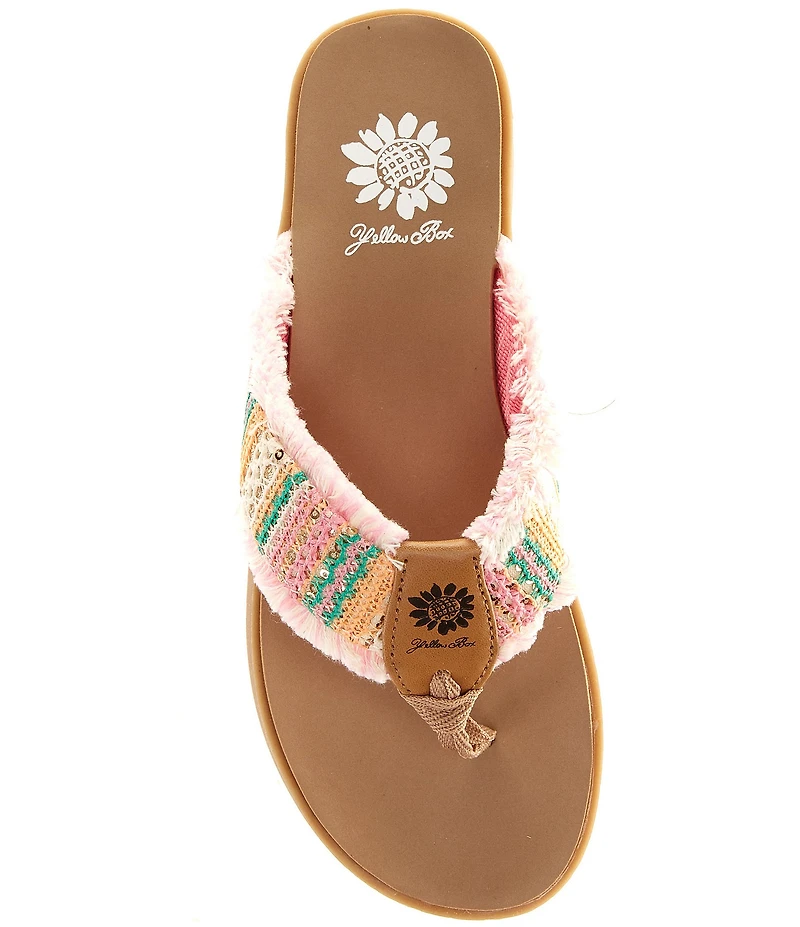 Yellow Box Flappy Stripe Flip Flop Sandals