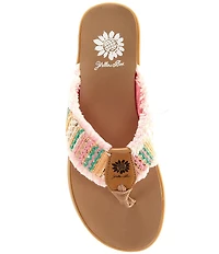 Yellow Box Flappy Stripe Flip Flop Sandals