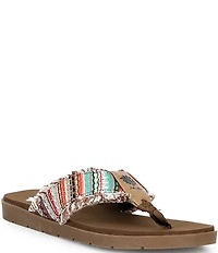 Yellow Box Flappy Stripe Flip Flop Sandals