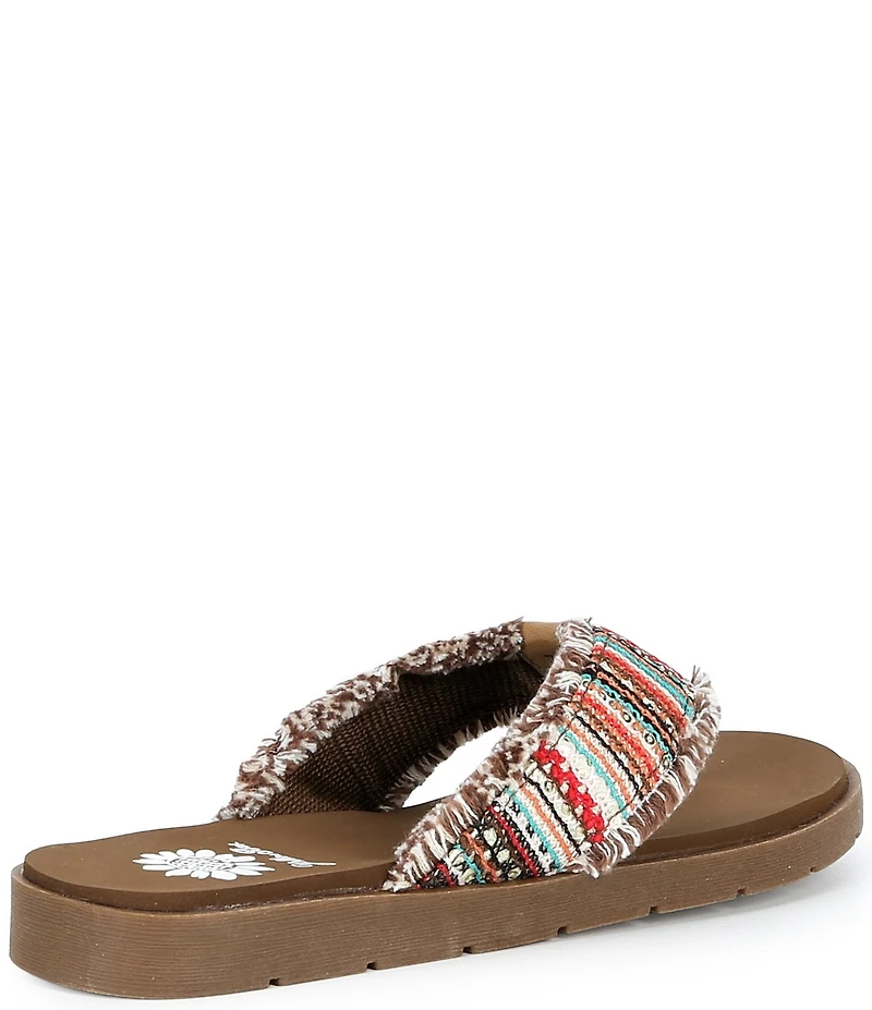 Yellow Box Flappy Stripe Flip Flop Sandals