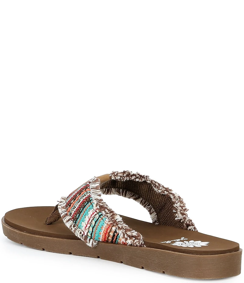 Yellow Box Flappy Stripe Flip Flop Sandals