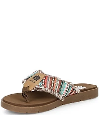 Yellow Box Flappy Stripe Flip Flop Sandals