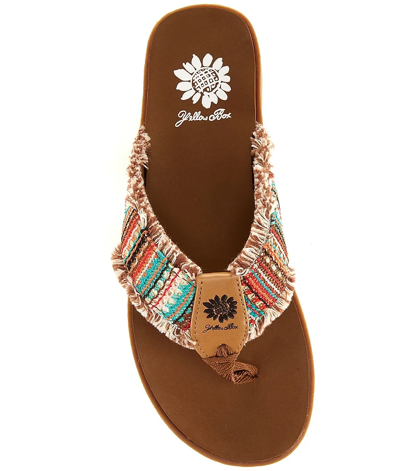 Yellow Box Flappy Stripe Flip Flop Sandals