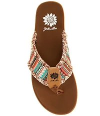 Yellow Box Flappy Stripe Flip Flop Sandals