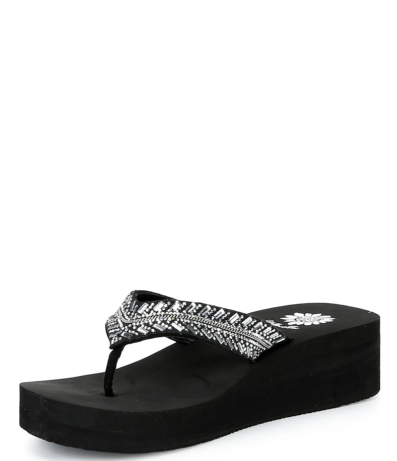 Yellow Box Lessie Embellished Flip Flop Sandals
