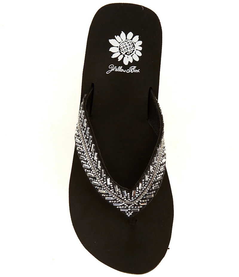 Yellow Box Lessie Embellished Flip Flop Sandals