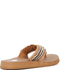 Yellow Box Nassau Fabric Beaded Thong Flip Flops