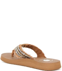 Yellow Box Nassau Fabric Beaded Thong Flip Flops
