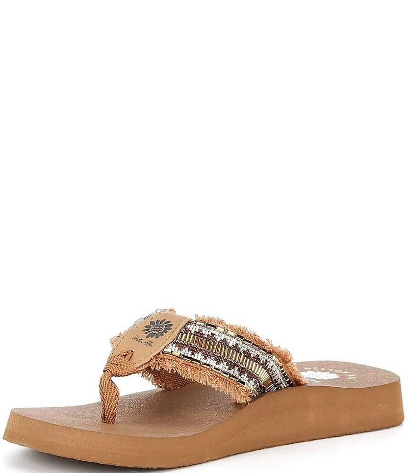 Yellow Box Nassau Fabric Beaded Thong Flip Flops