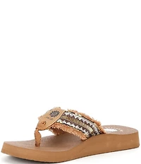 Yellow Box Nassau Fabric Beaded Thong Flip Flops