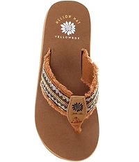 Yellow Box Nassau Fabric Beaded Thong Flip Flops